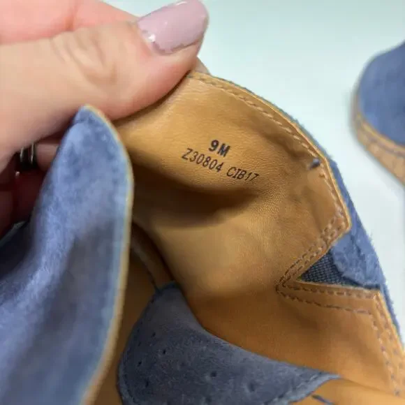 Boc Blue Suede Cork Wedge Sandals 9 - Picture 8 of 11